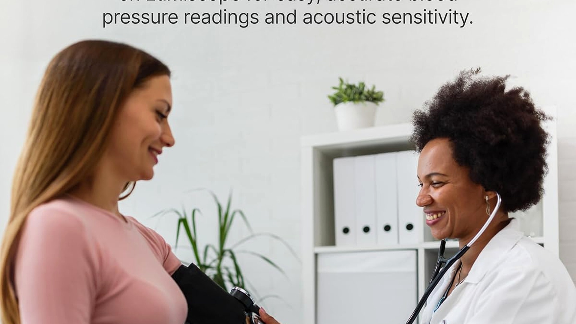 HD clinician using stethoscope with patient